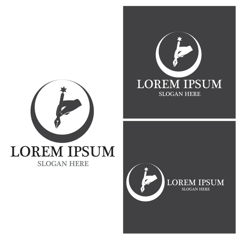 Feather pen Logo template vector