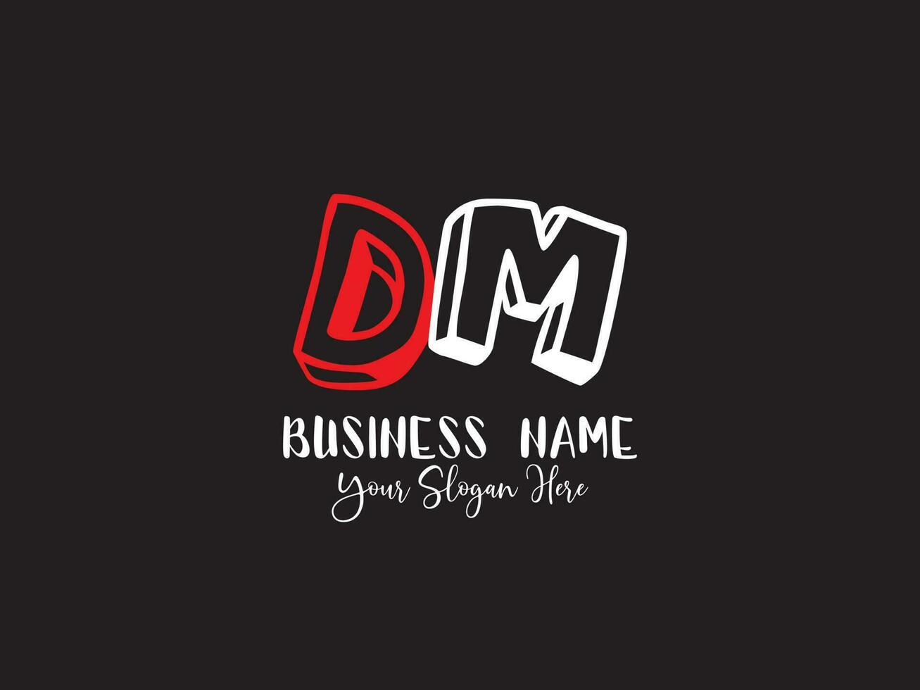 Creative Dm md Logo Letter Vector Icon