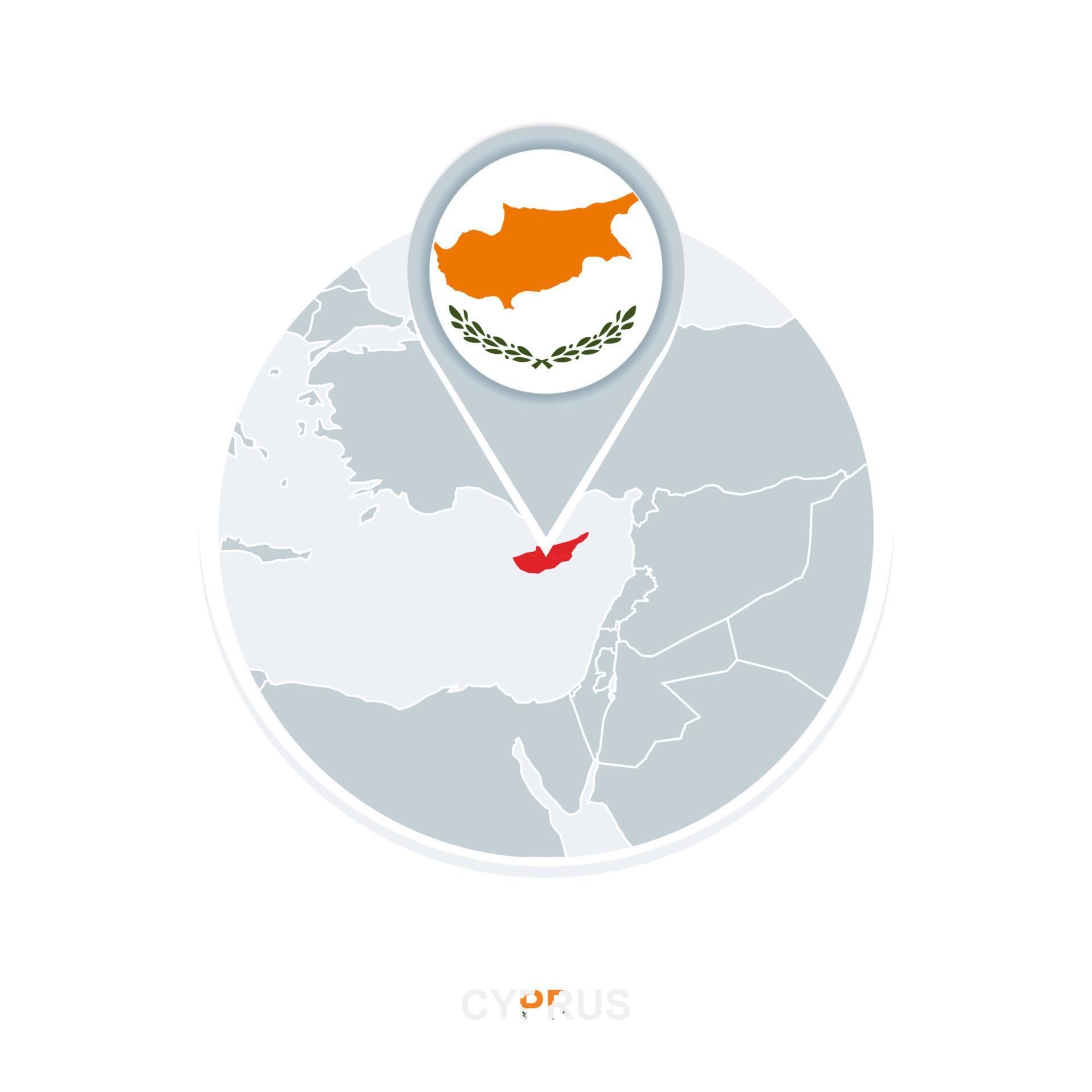 Cyprus Map And Flag Vector Map Icon With Highlighted Cyprus 20648646 Cyprus Map And Flag Vector Map Icon With Highlighted Cyprus 20648646
