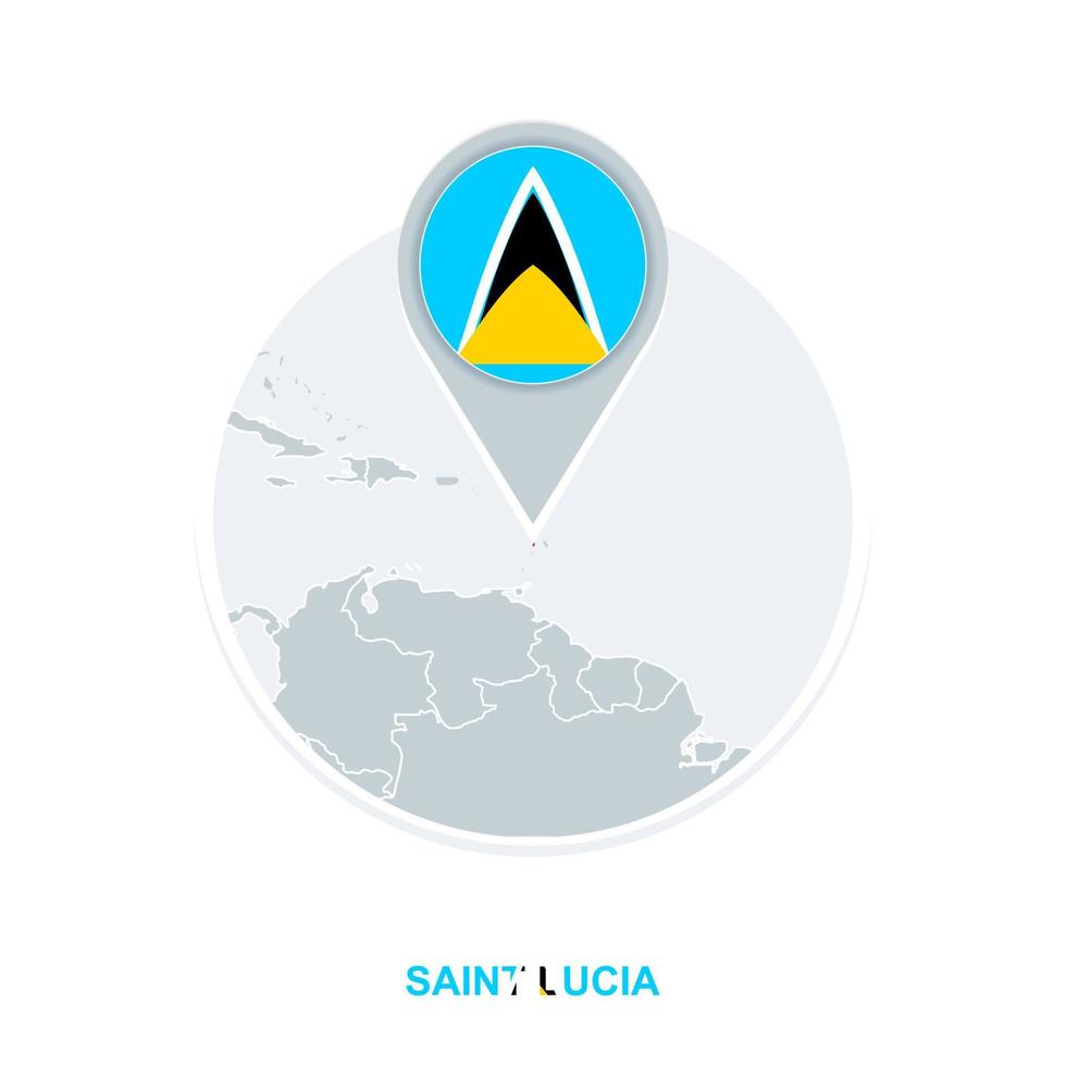 Santo lucia mapa y bandera, vector mapa icono con destacado Santo lucia