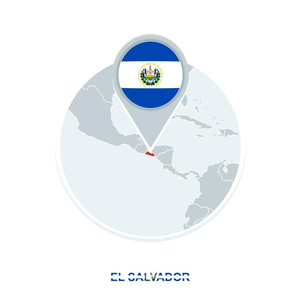 el el Salvador mapa y bandera, vector mapa icono con destacado el el Salvador