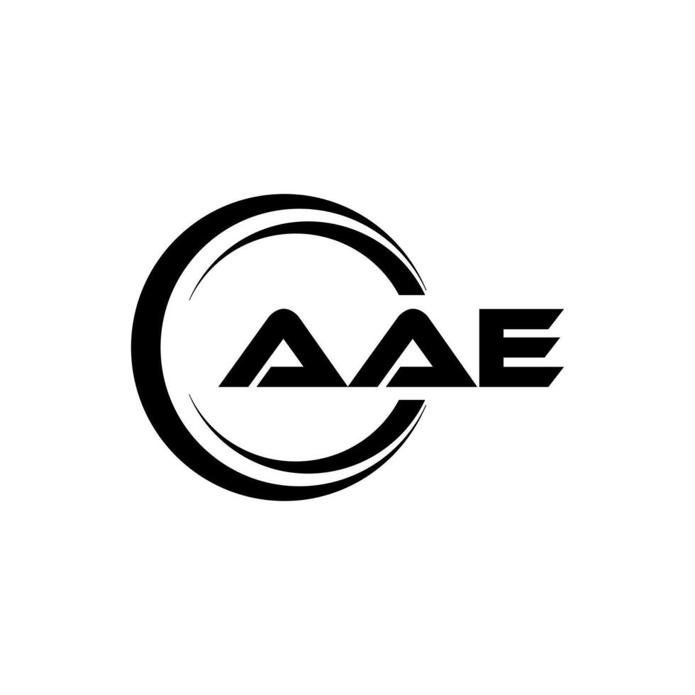 AAE letter logo design in illustration. Vector logo, calligraphy designs for logo, Poster, Invitation, etc.