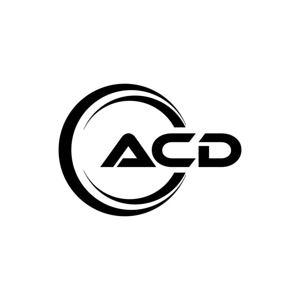 ACD letter logo design in illustration. Vector logo, calligraphy designs for logo, Poster, Invitation, etc.