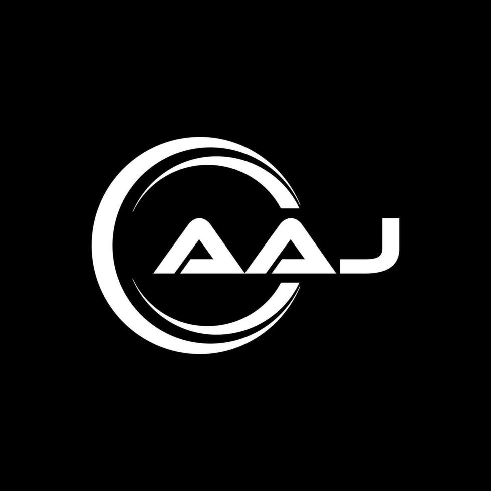 AAJ letter logo design in illustration. Vector logo, calligraphy designs for logo, Poster, Invitation, etc.