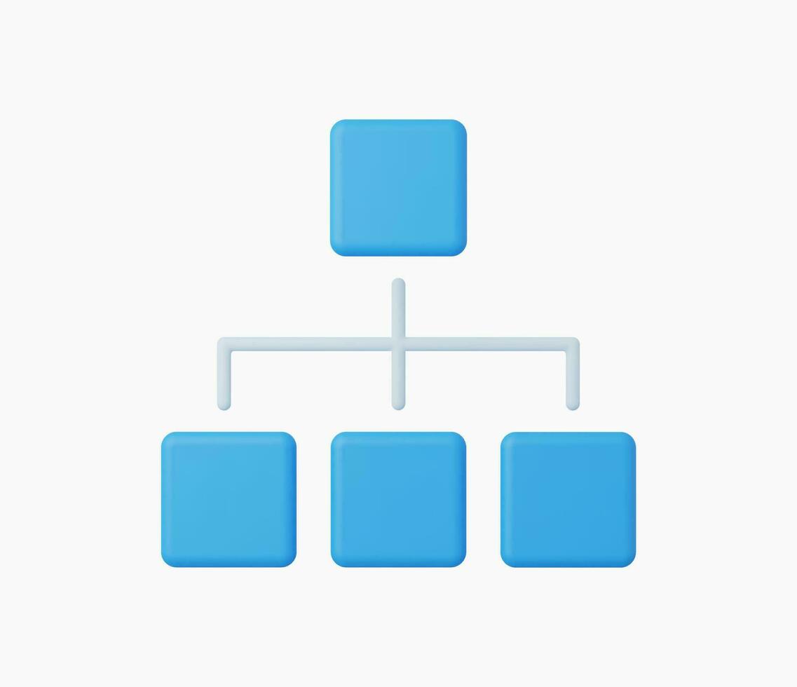 3d Realistic Flowchart vector illustration.
