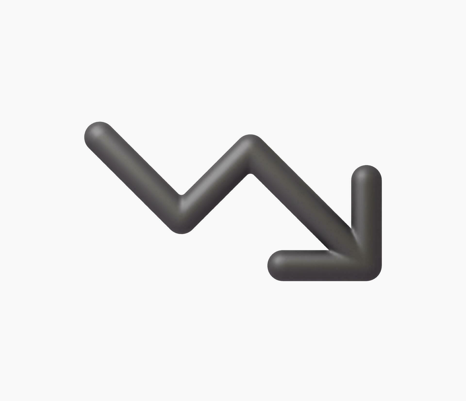 3d Realistic Trend down or decrease icon vector illustration 20649095 ...