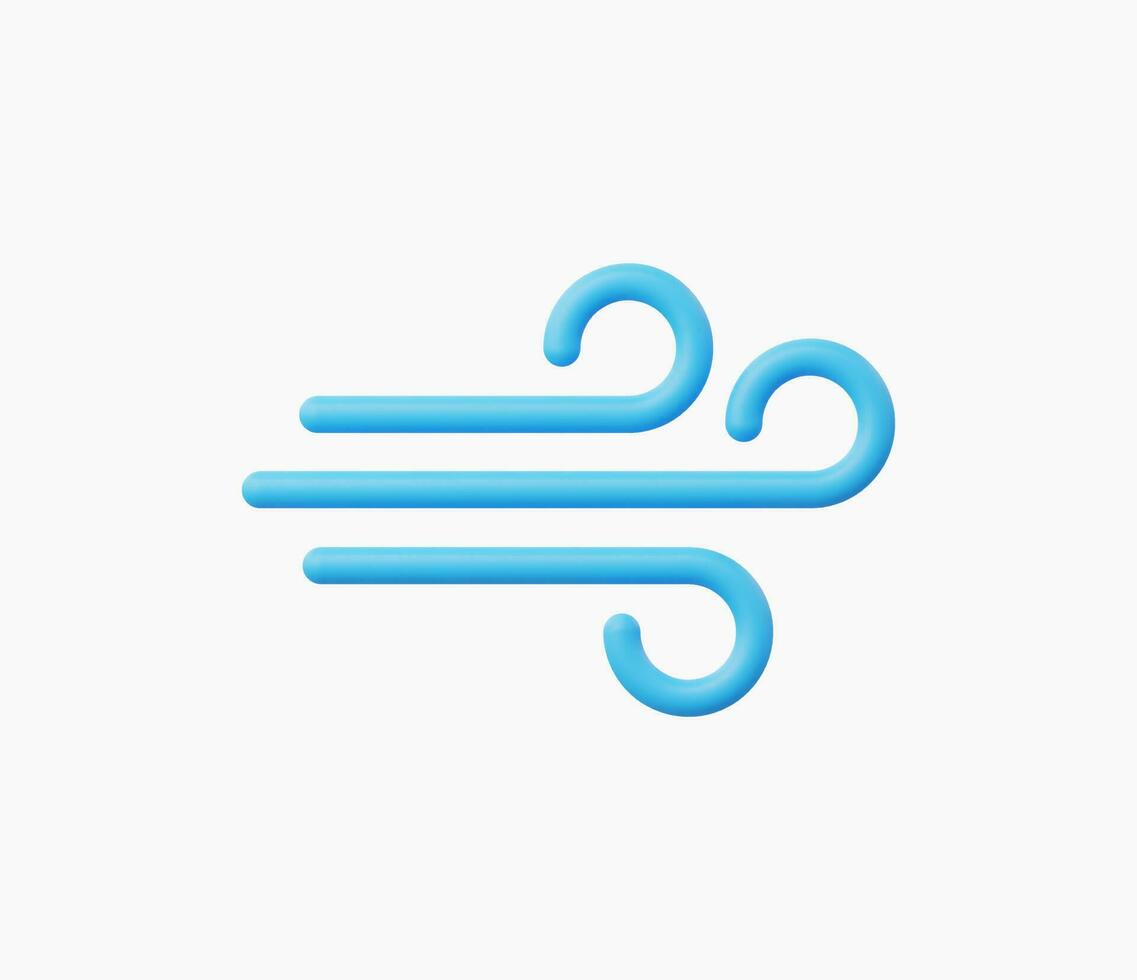 3d Realistic Wind icon vector Illustration