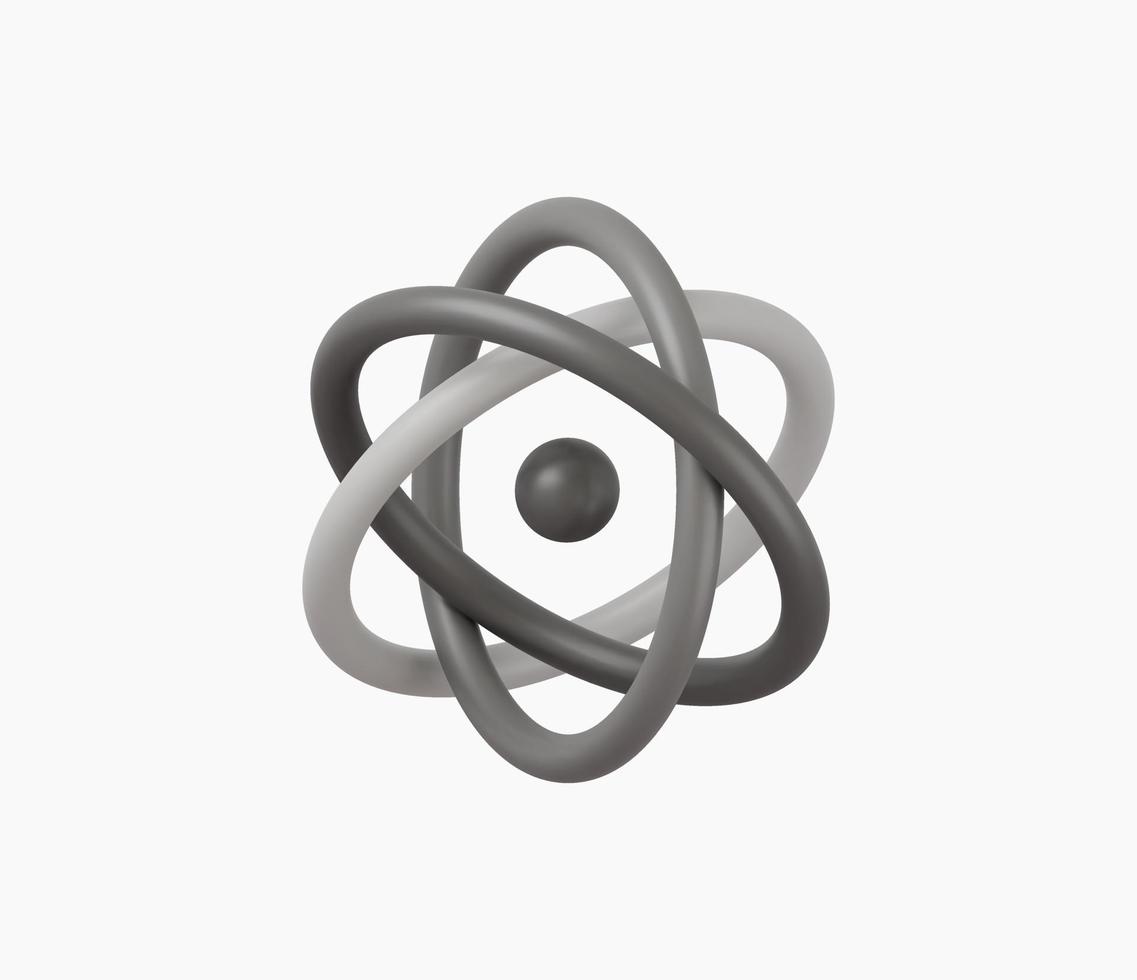 3d Realistic Atom icon vector Illustration