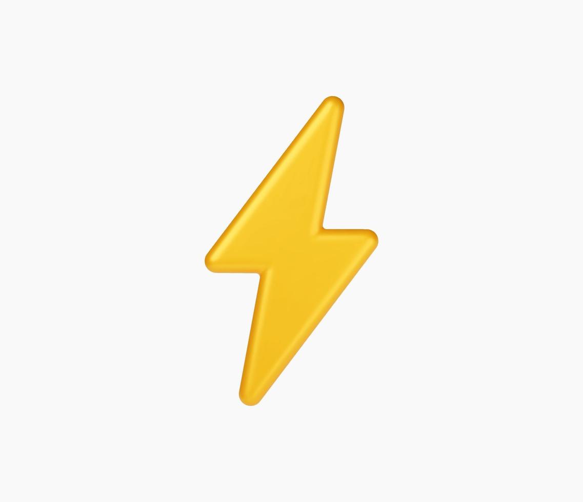 3d Realistic Lightning bolt Vector illustration