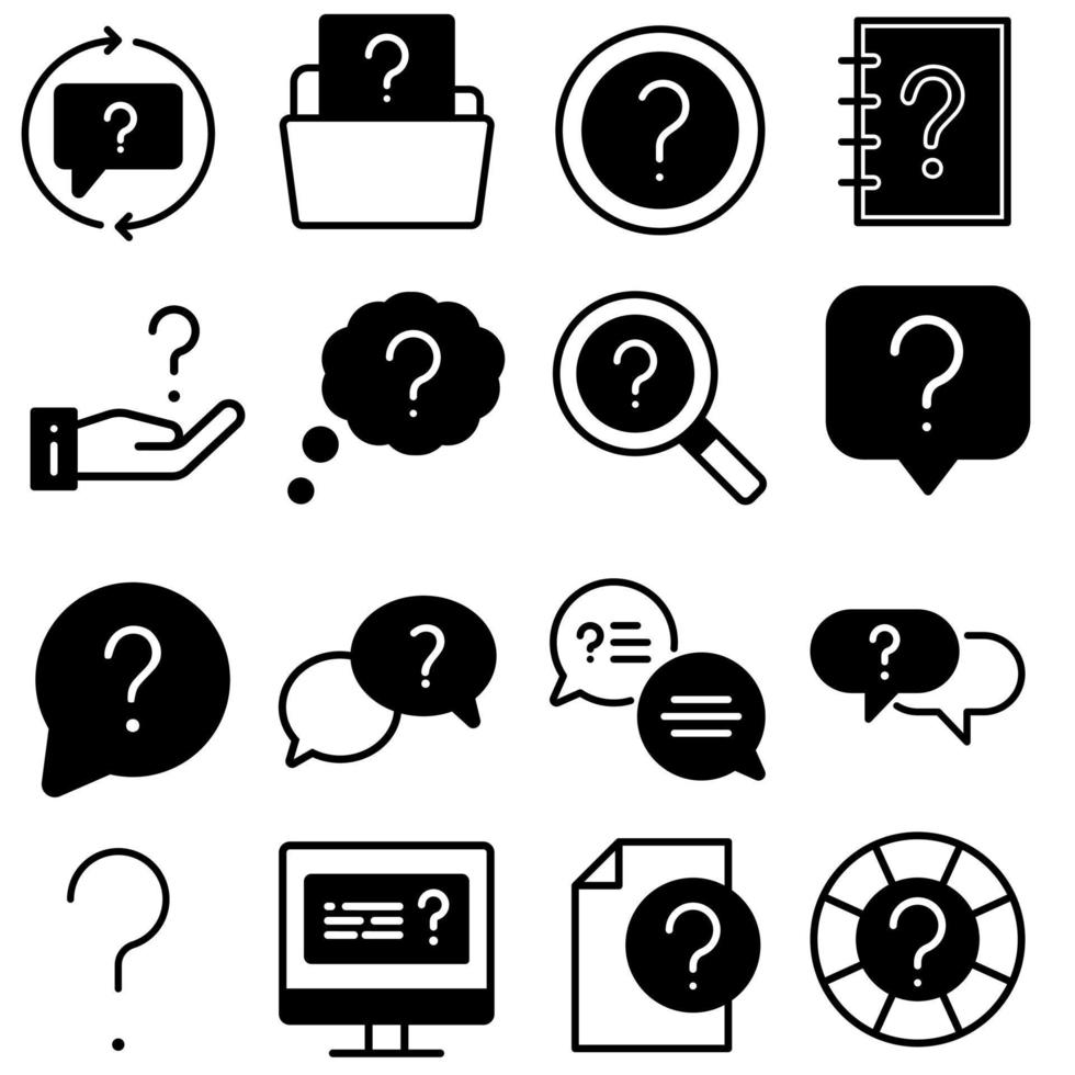 Question icon vector set. faq illustration sign collection. answer symbol or logo.