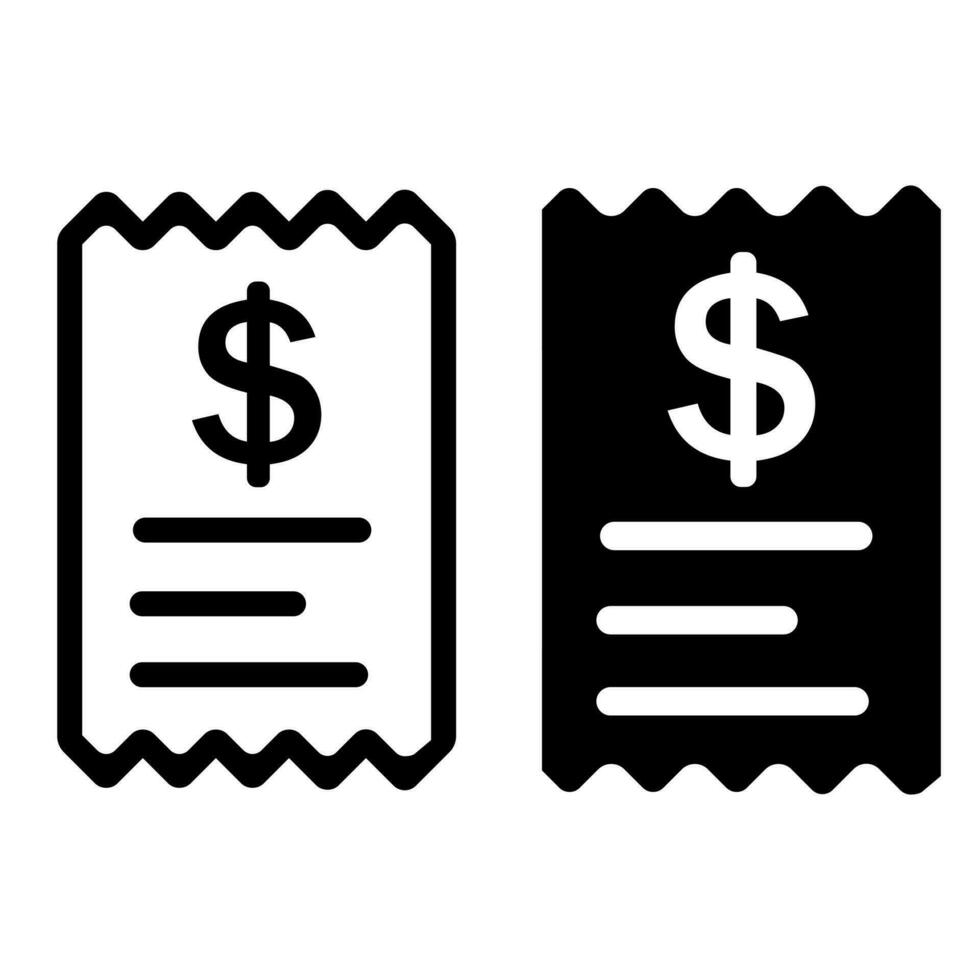 Receipt vector icon. Designed for web and software interfaces.