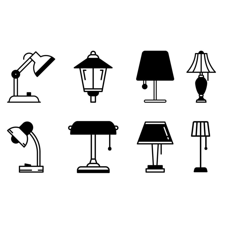 lamp  icon vector set. bedroom illustration sign collection. illuminator symbol.