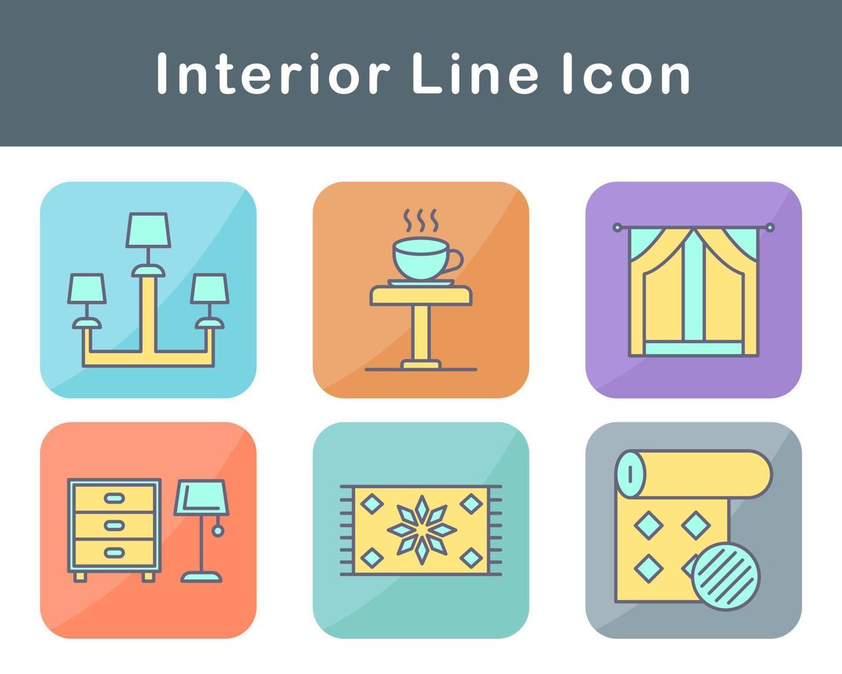 interior vector icono conjunto