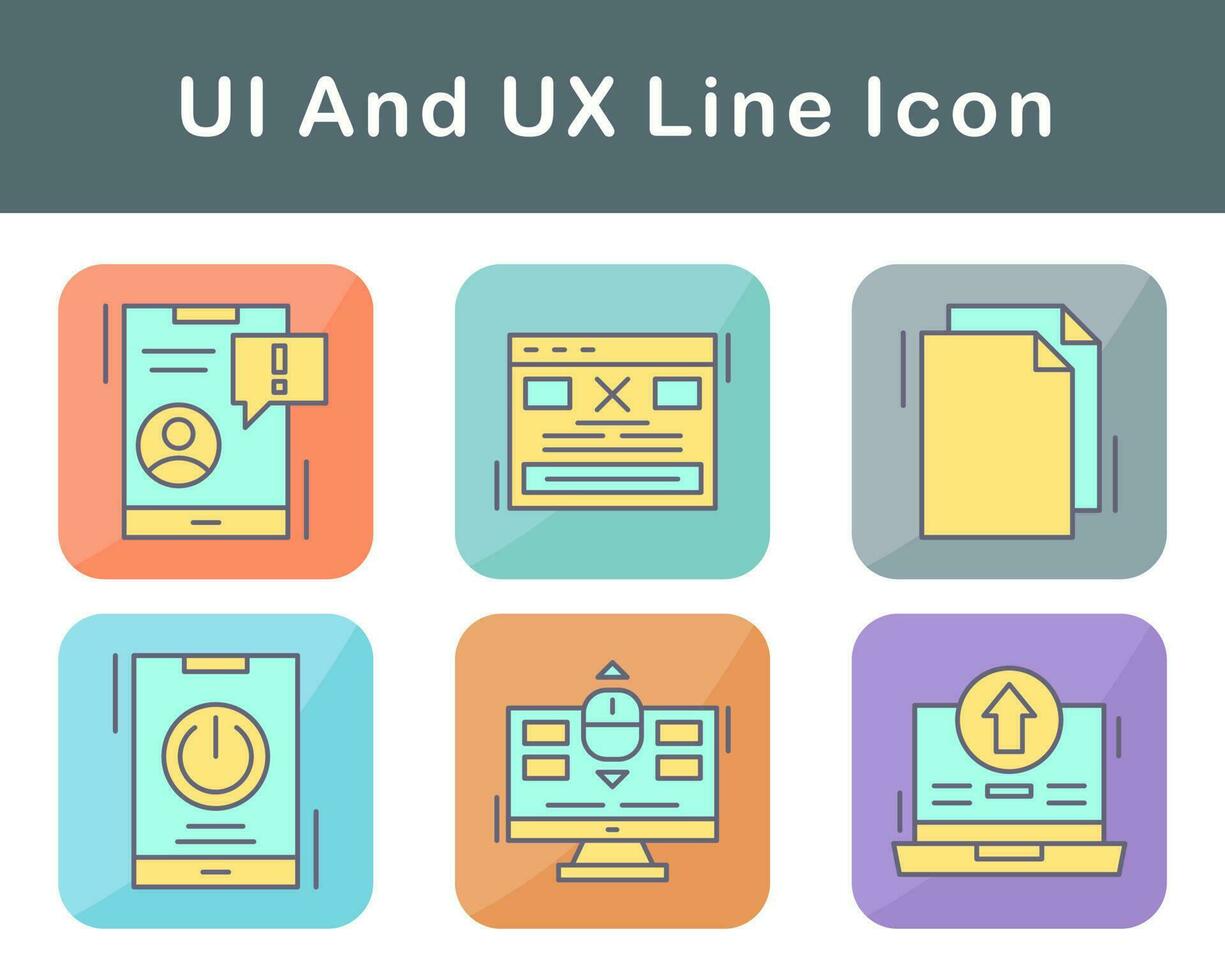 ui y ux vector icono conjunto