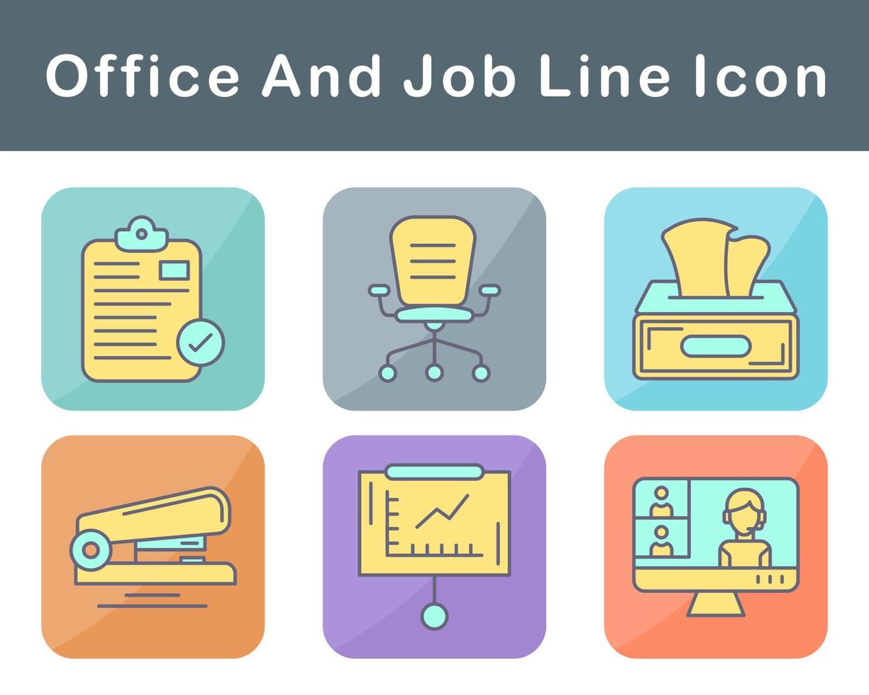 Work Office And Job Vector Icon Set