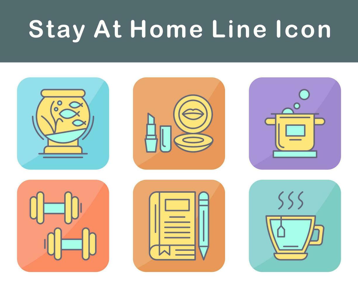 Stay At Home Vector Icon Set