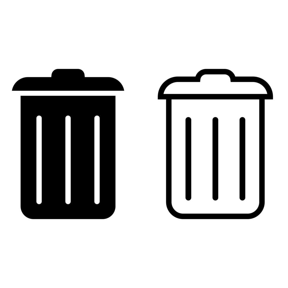 Trash can vector icon set. garbage illustration sign collection. basket symbol or logo.