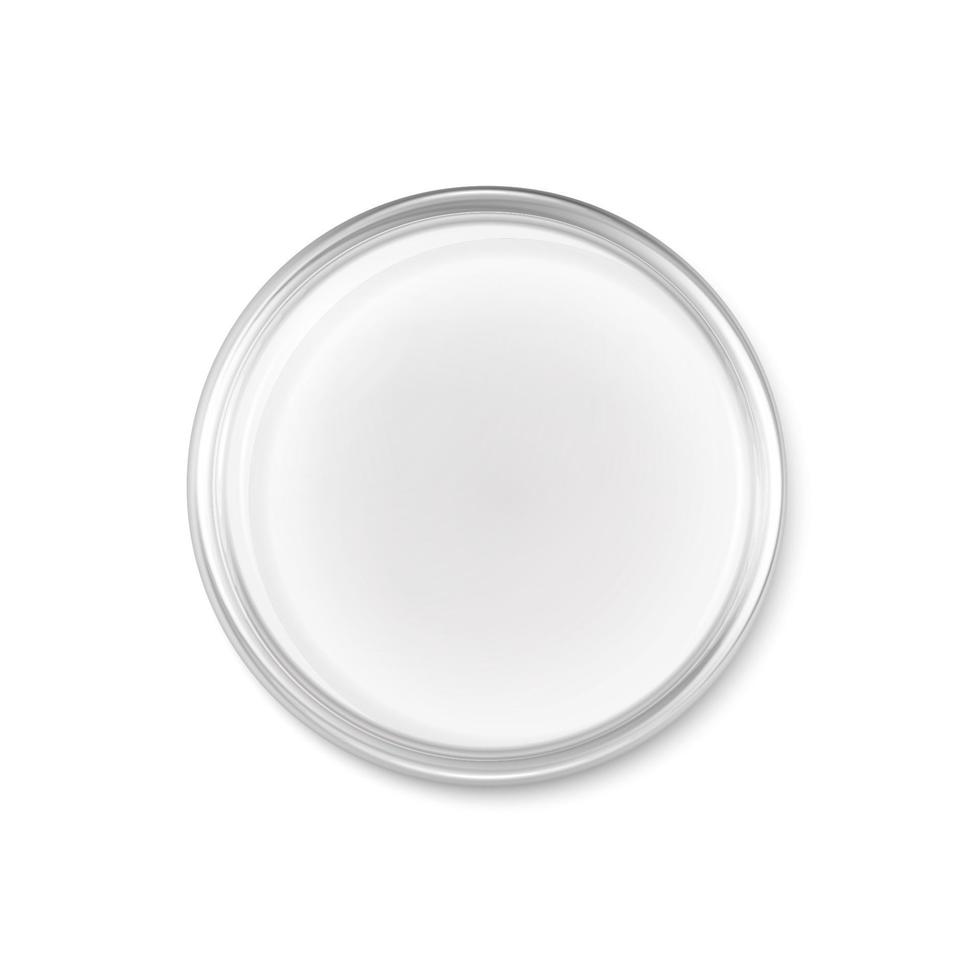 3d realistic vector icon. Petri dish. Laboratory and sience equipment. Test and research lab.