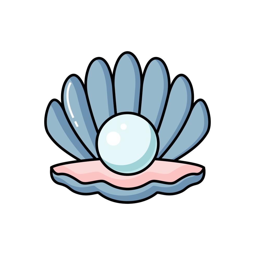 Vector icon illustration. Colorful seashell with pearl. 20649954 Vector