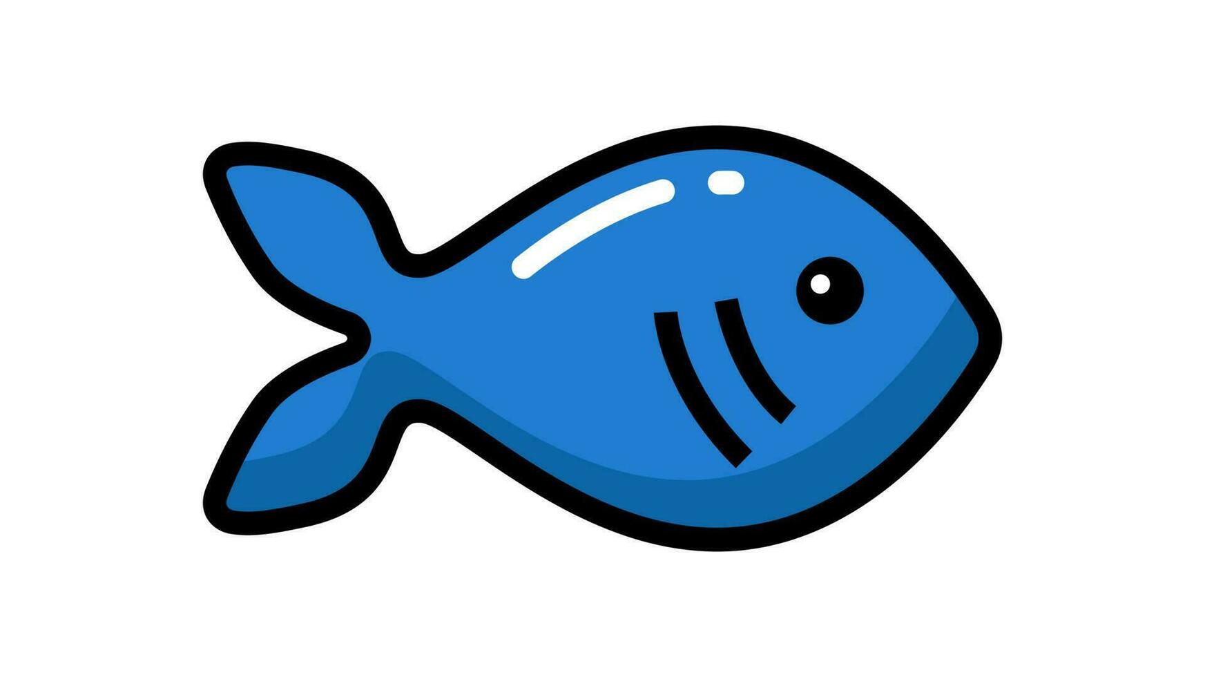 Vector icon illustration. Colorful fish. Isolated on white background.