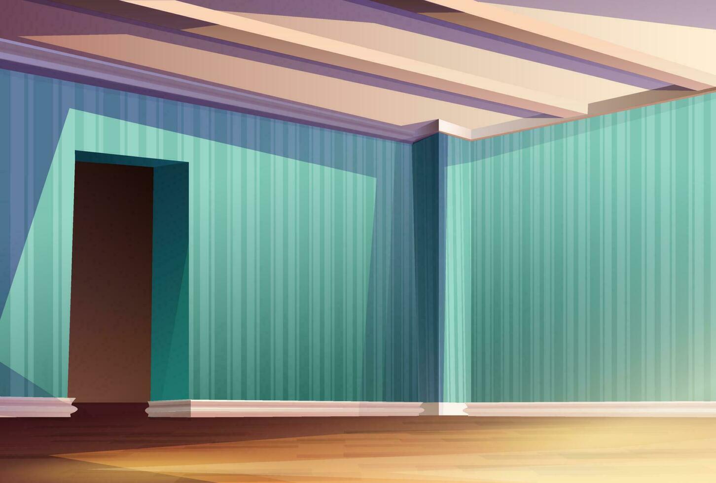 Vector cartoon style empty room. Living room, hall, bedroom or office