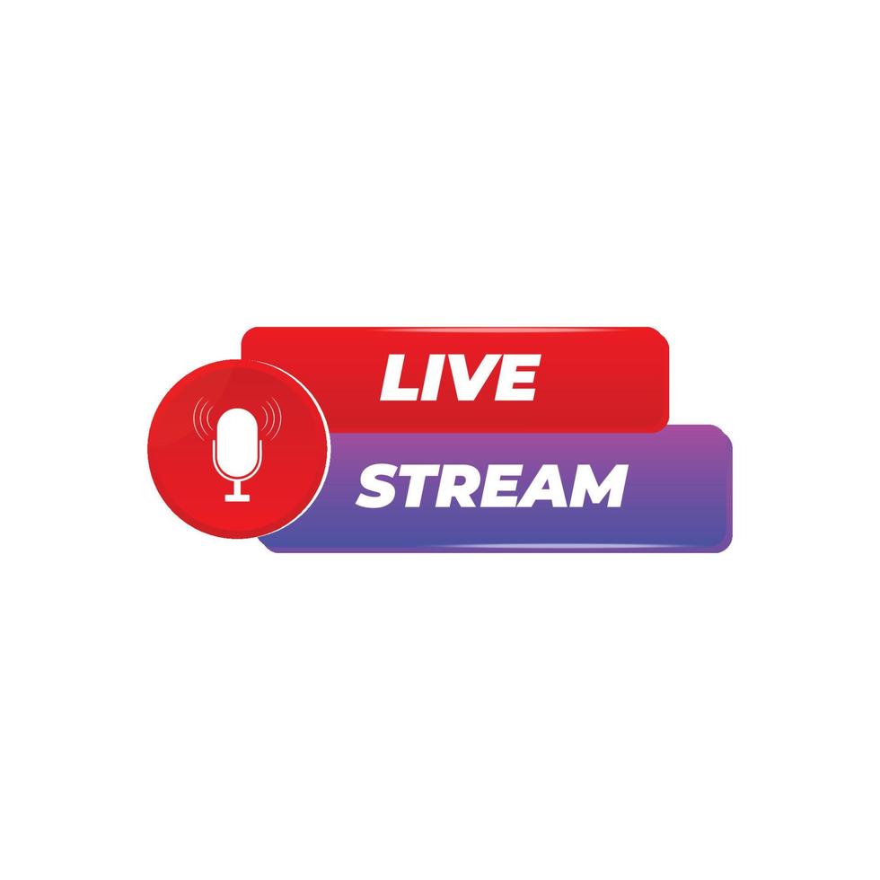 Live stream with microphone vector. vector