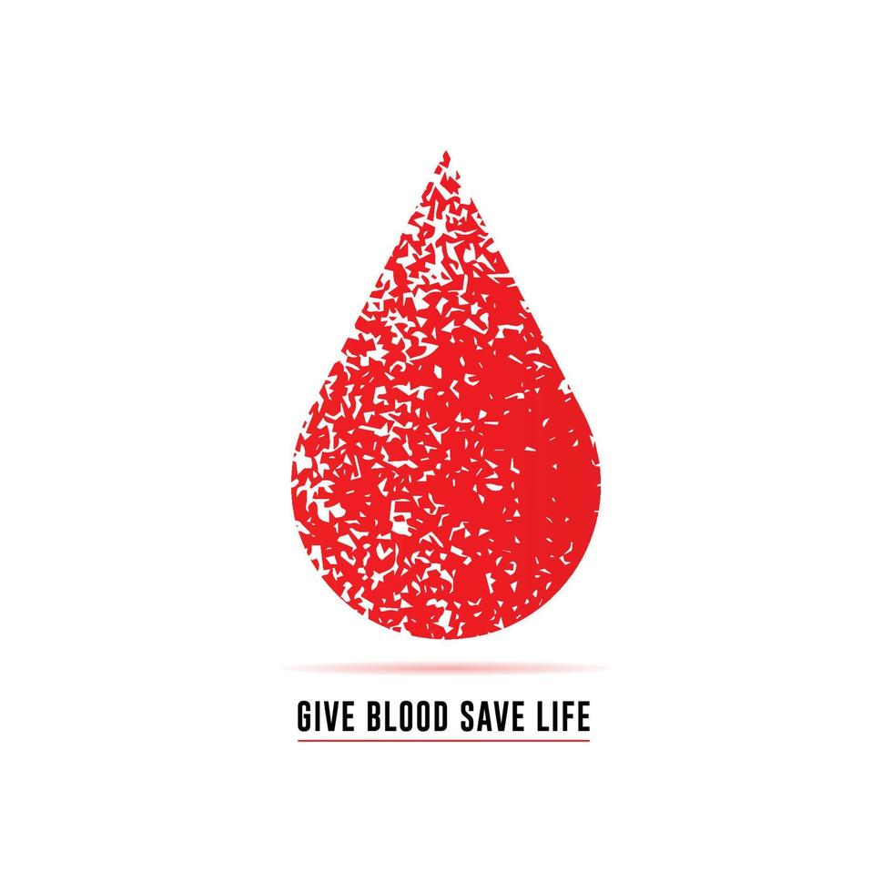 Blood Donation minimal concept with slogan Give Blood Save Life. vector