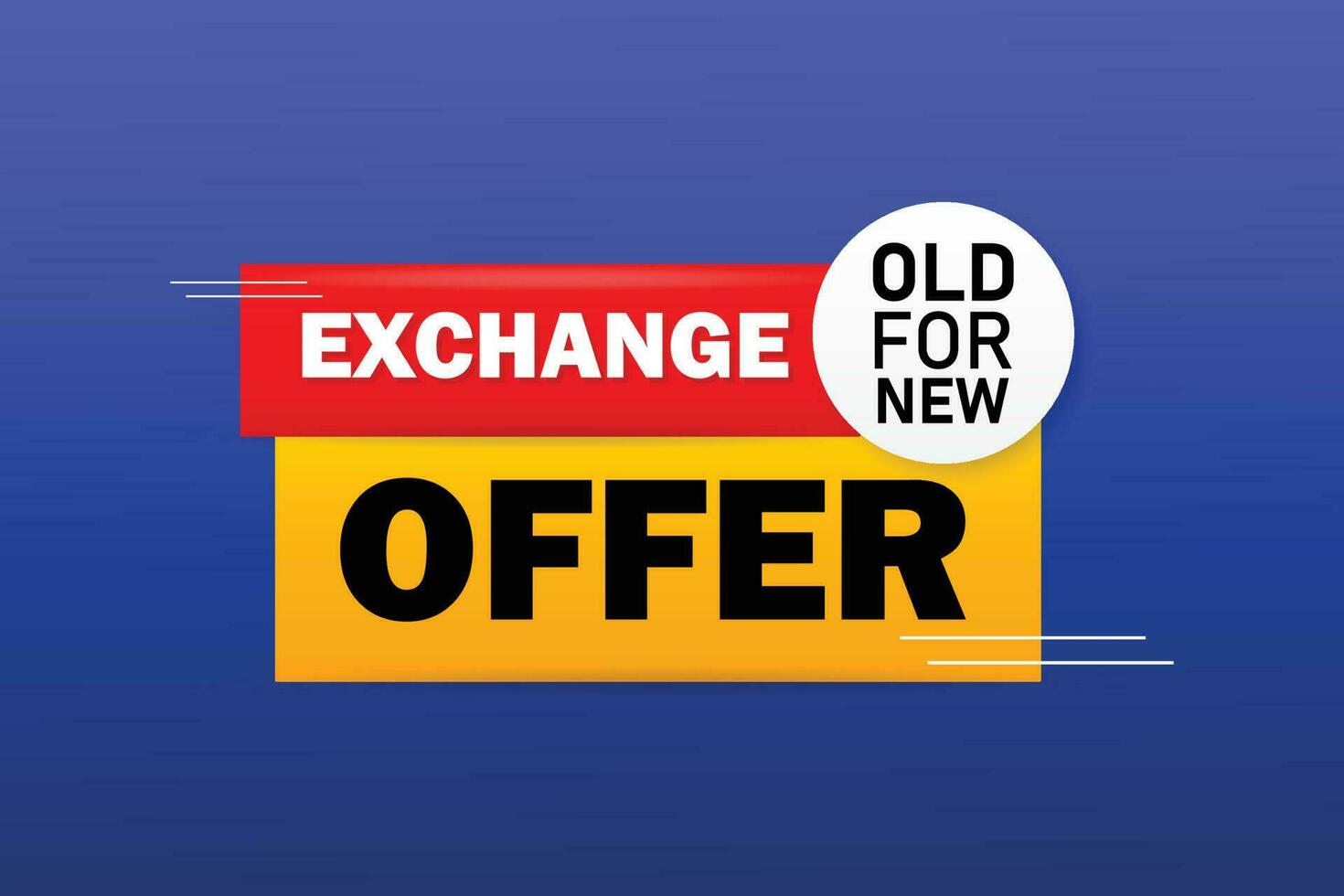 Old for new Exchange offer banner template vector