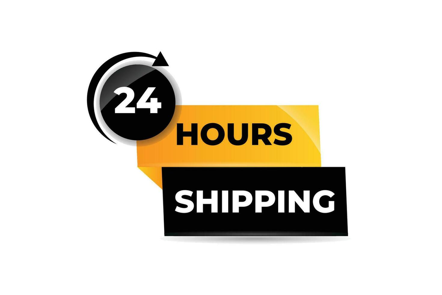 Shipping 24 hours flat style. vector