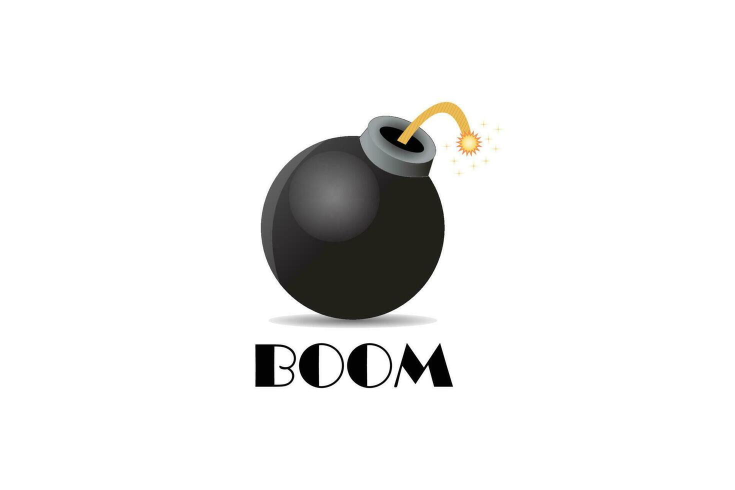 Round black bomb flat style vector