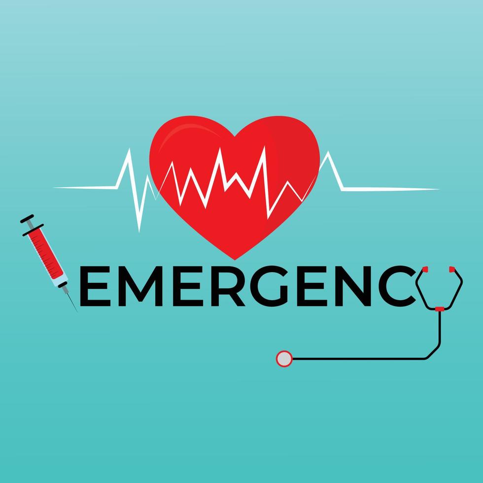 Emergency sign in hospital vector illustration