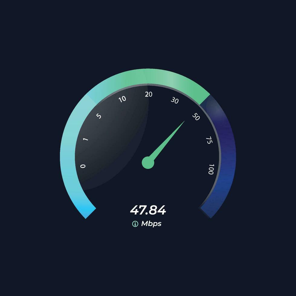 Internet bandwidth test network speed meter. Vector Illustration