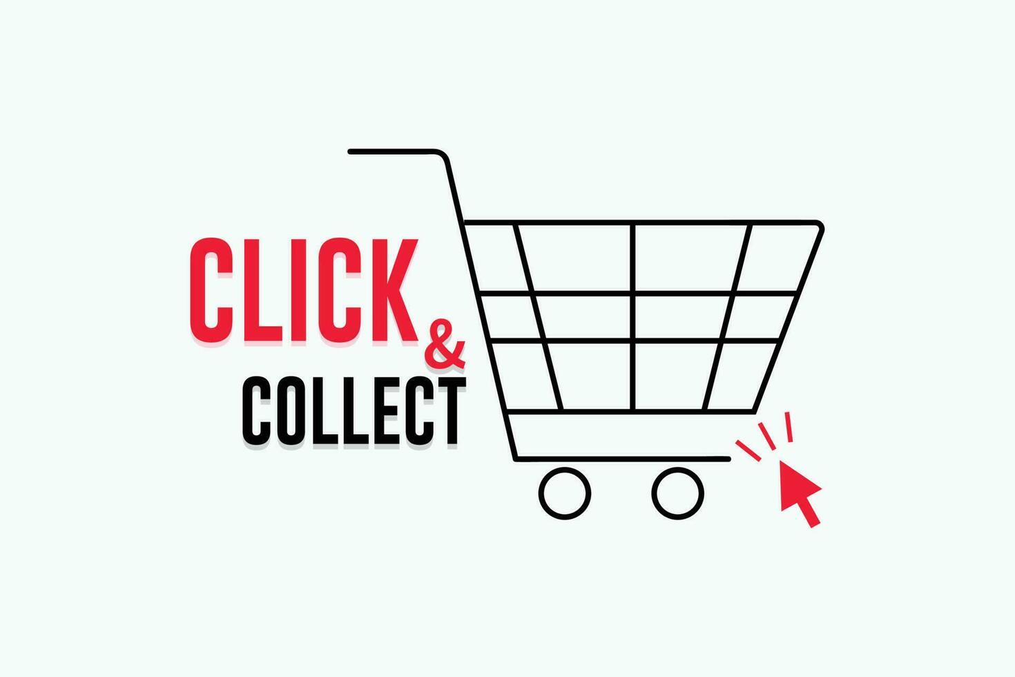 A shopping cart with Click and collect word vector