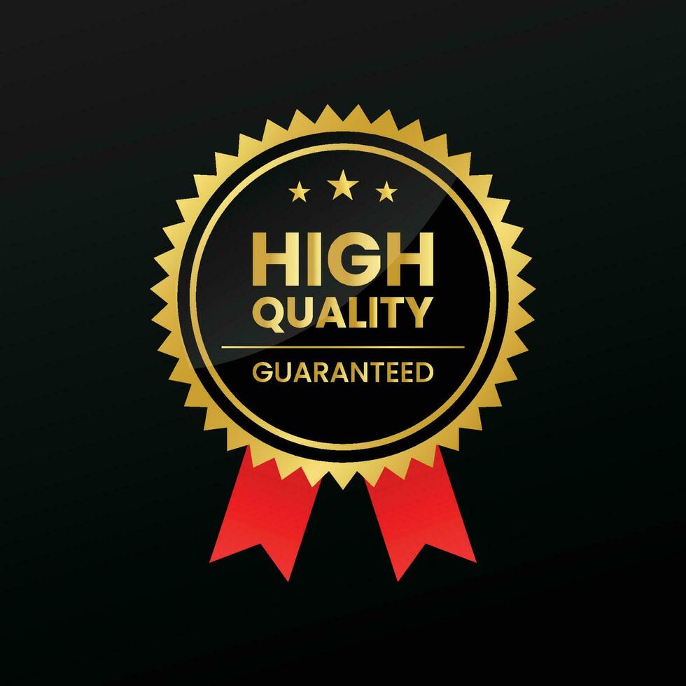 High quality guaranteed golden badge vector design.
