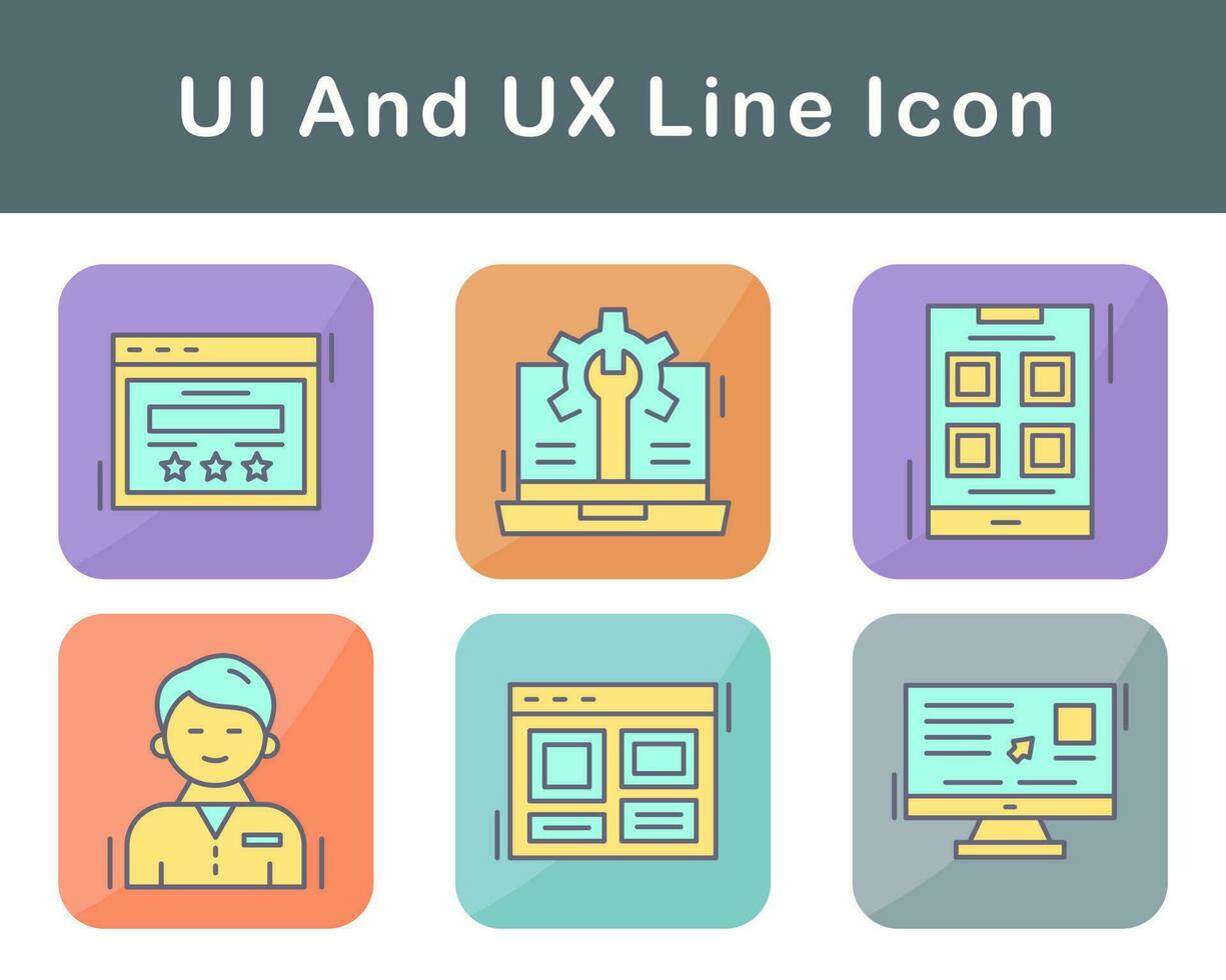 ui y ux vector icono conjunto