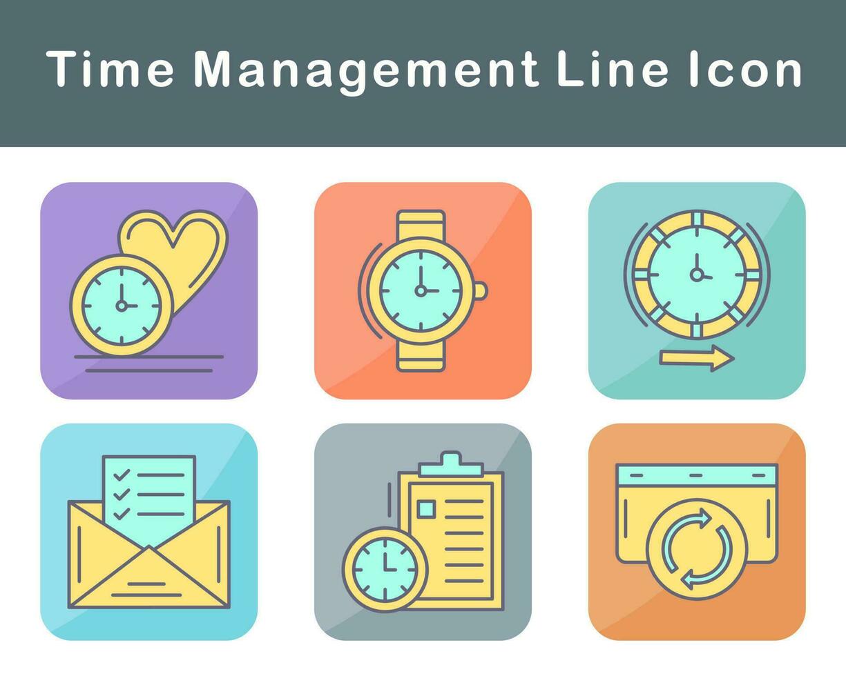 Time Management Vector Icon Set