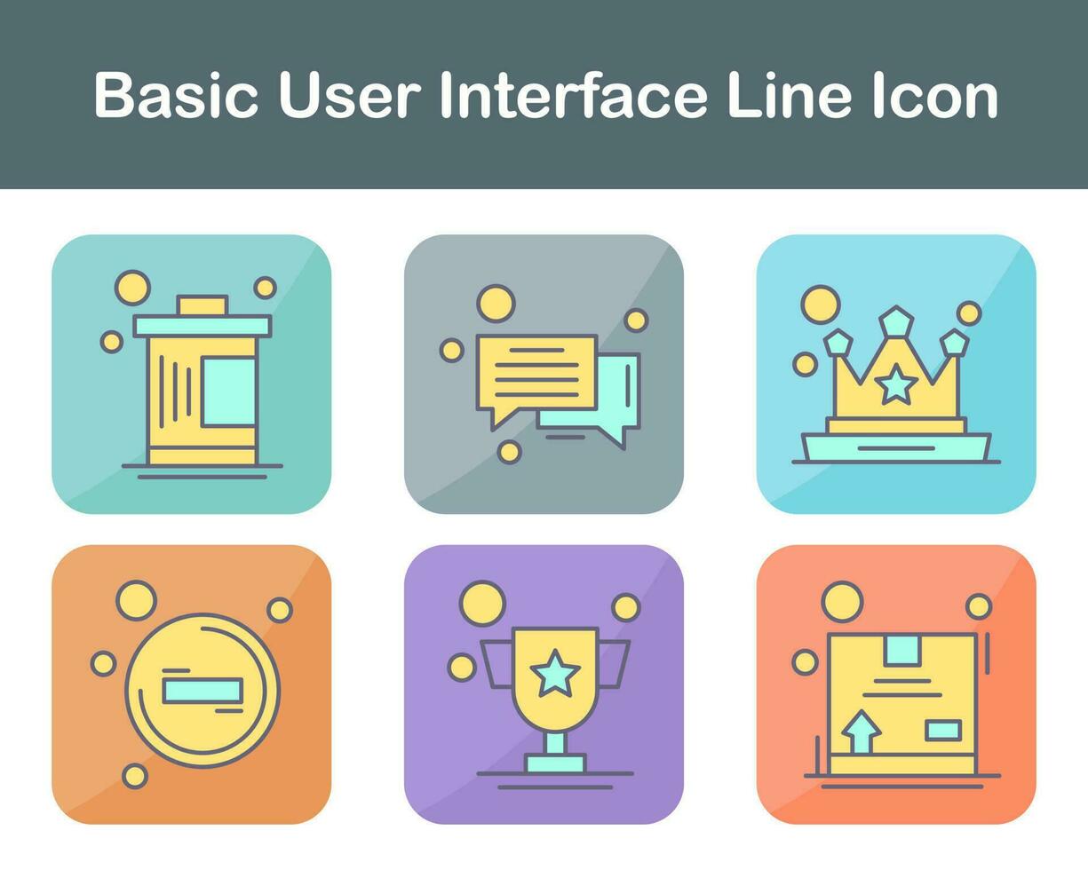 Basic User Interface Vector Icon Set