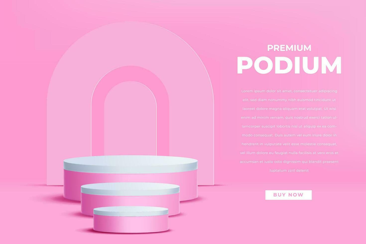 3d realistic render scene with product podium display Vector illustration