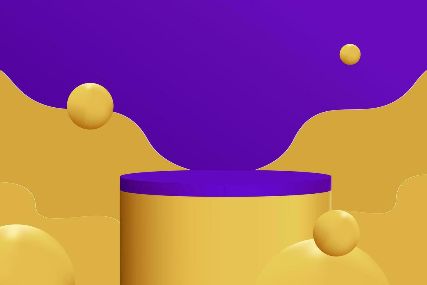 3d realistic render scene with product podium display Vector illustration