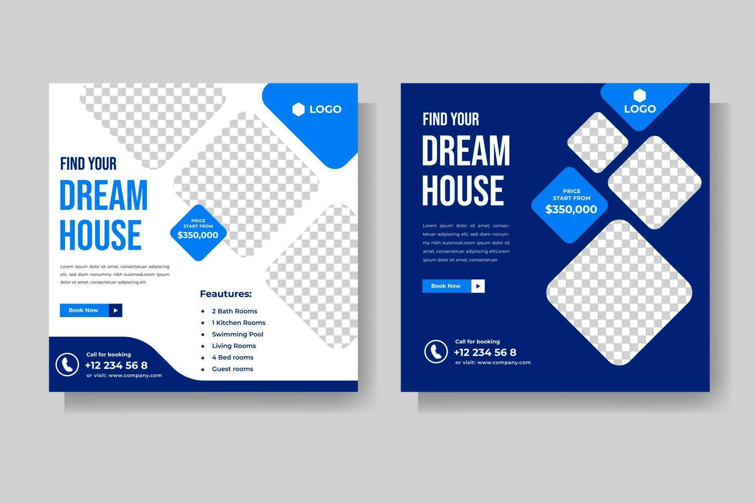 Modern business social media vector template