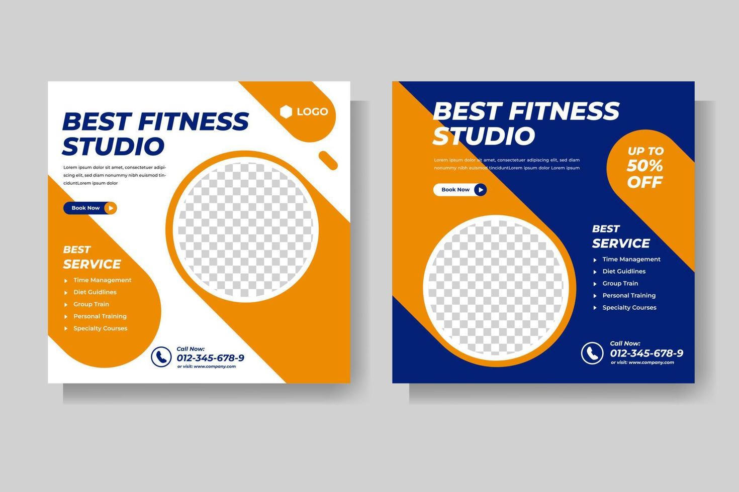 gym and fitness  social media vector template