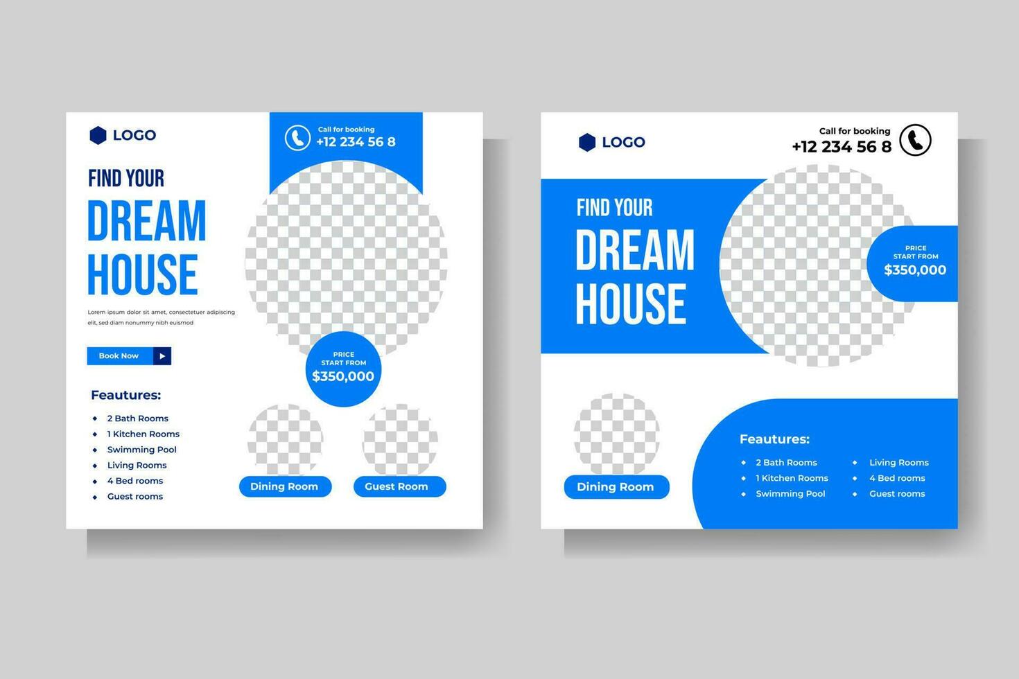 Modern business social media vector template