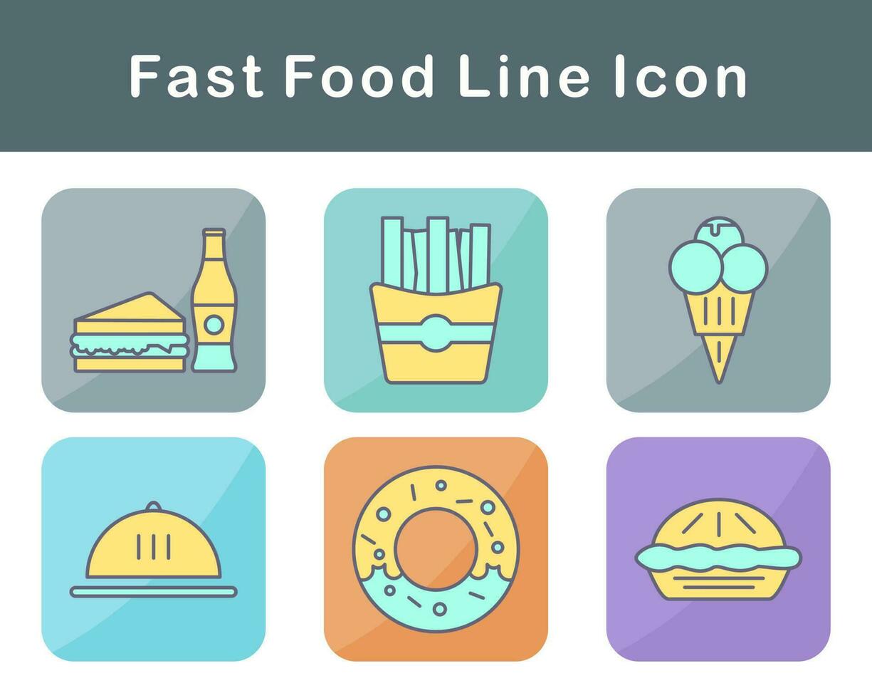 Fast Food Vector Icon Set