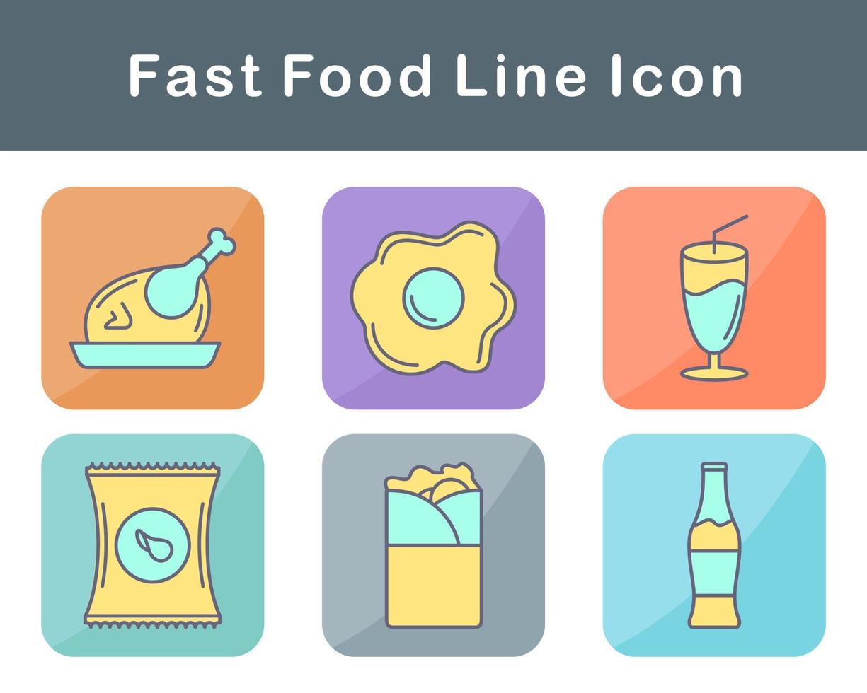 Fast Food Vector Icon Set