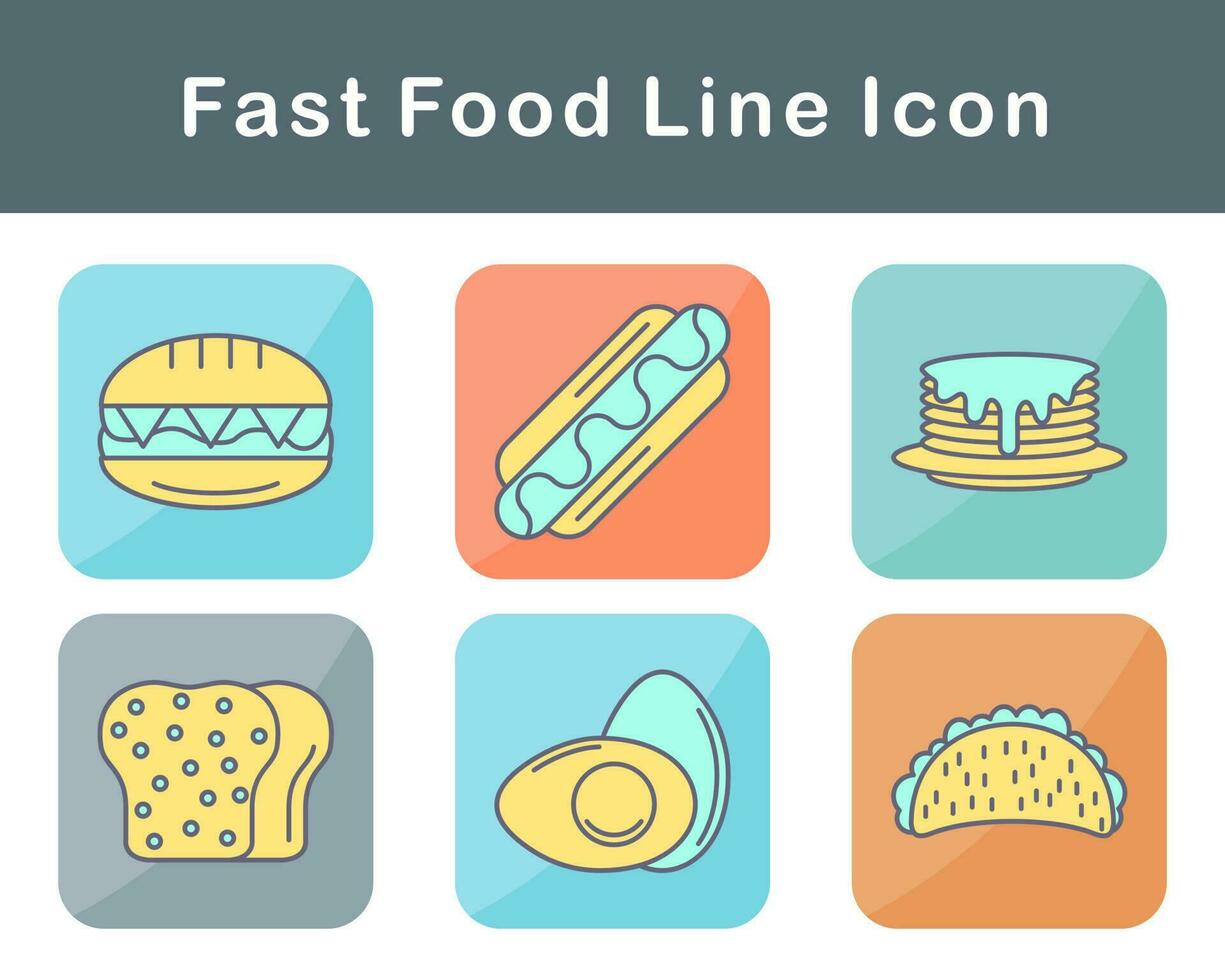 Fast Food Vector Icon Set