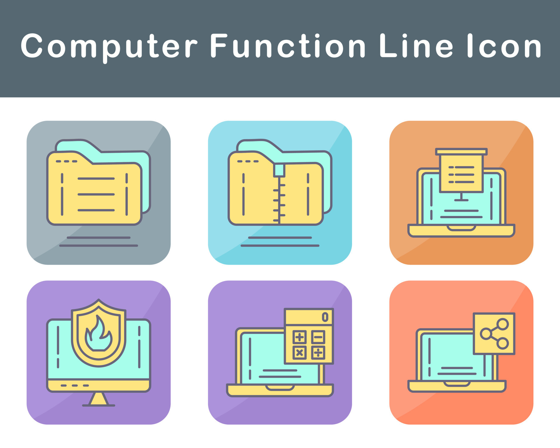 Computer Function Vector Icon Set 20650601 Vector Art at Vecteezy