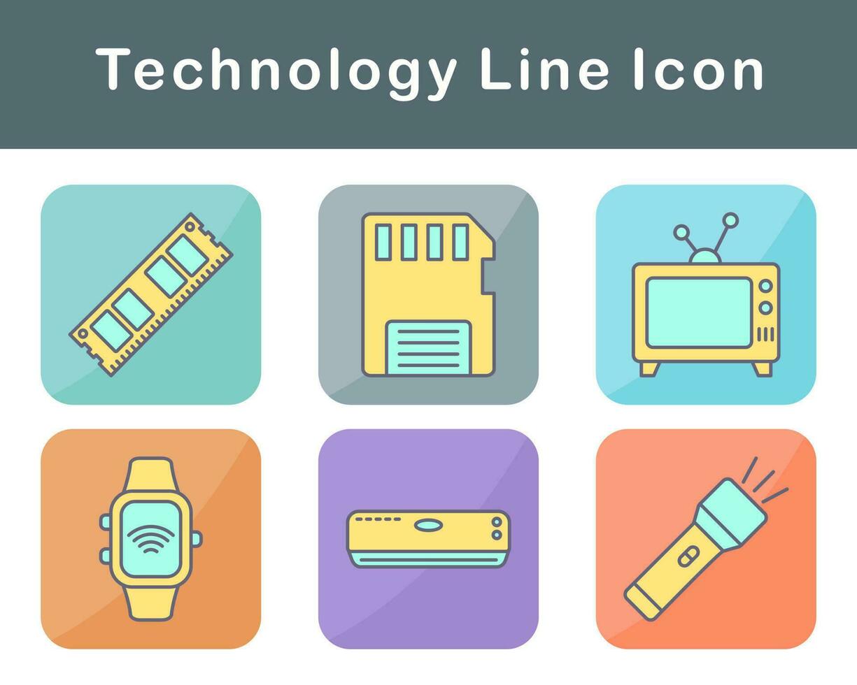 tecnología vector icono conjunto