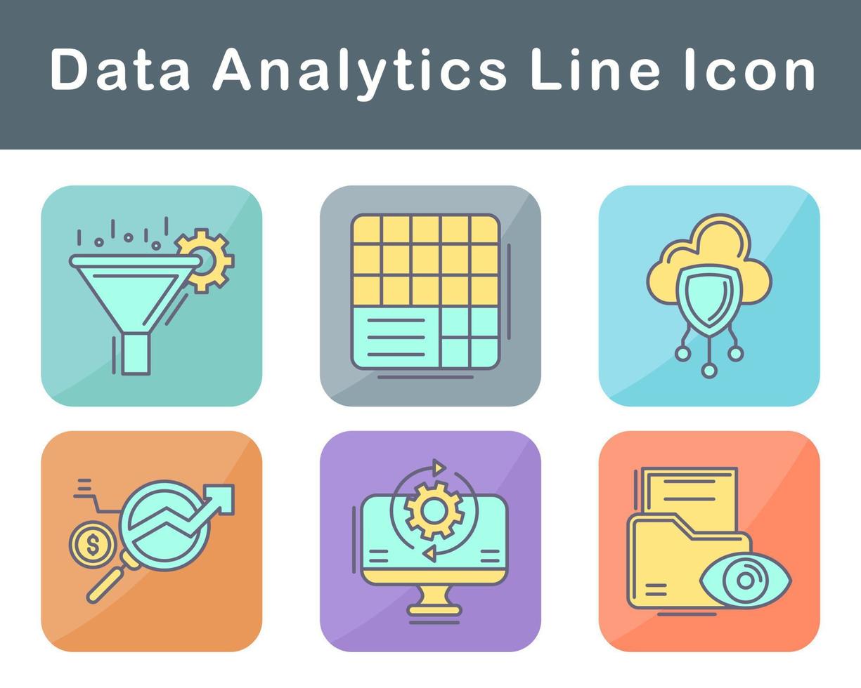 datos analítica vector icono conjunto