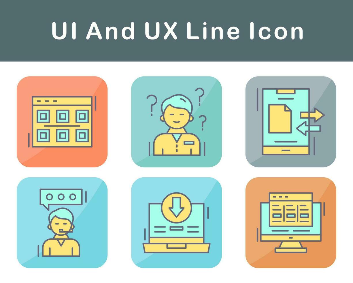 ui y ux vector icono conjunto