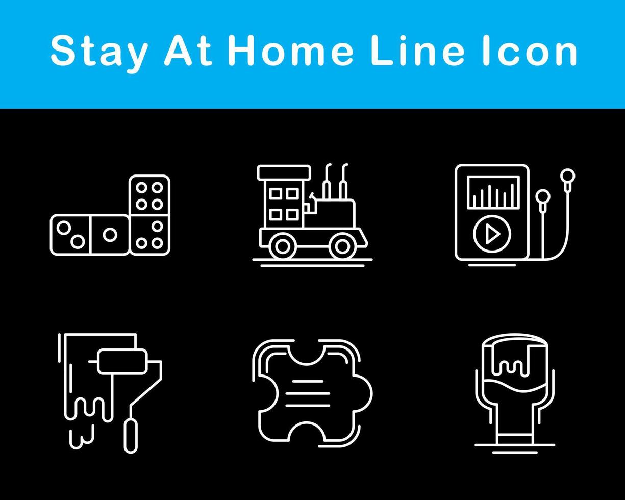 Stay At Home Vector Icon Set